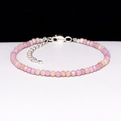 Браслет фосфосидерит 008 диск грань фасет 4*3 Аргентина с серебряным замком и удлинителем(925)